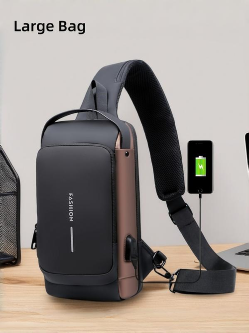 Men's Shoulder Crossbody Bag, Waterproof Belt Bag, Multi-Functional Chest Pack with Password Security, Water-Resistant, Adjustable Strap, Casual Daily Accessory