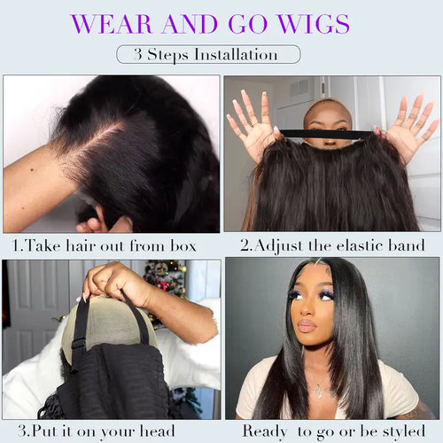 9×7 Glueless Layer‑Cut Straight Lace Wig｜Wear‑and‑Go Pre‑Plucked