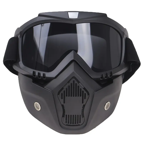 Colored Lens A Full-face Goggle with Anti-fog High-definition Lenses, Detachable and Adjustable Motorcycle Mask
