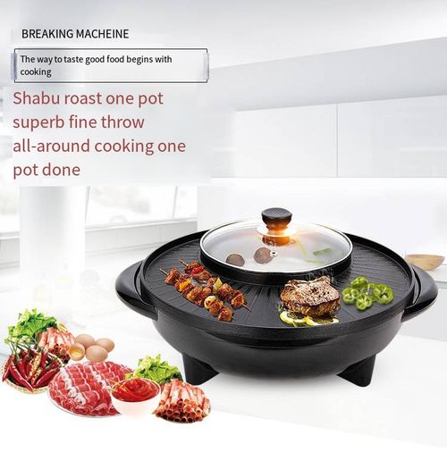 Electric Baking Pot for Cooking and Baking Non Stick Household Pot Integrated Electric Hot Pot with Decoction Baking and Boiling