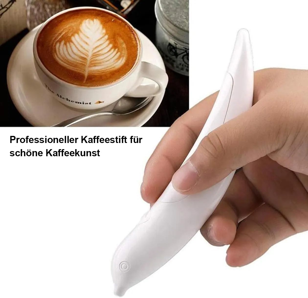 Elektrischer Kaffee-Kunststift, Latte-Stift, Gewürzstift, Kuchendekorationsstift