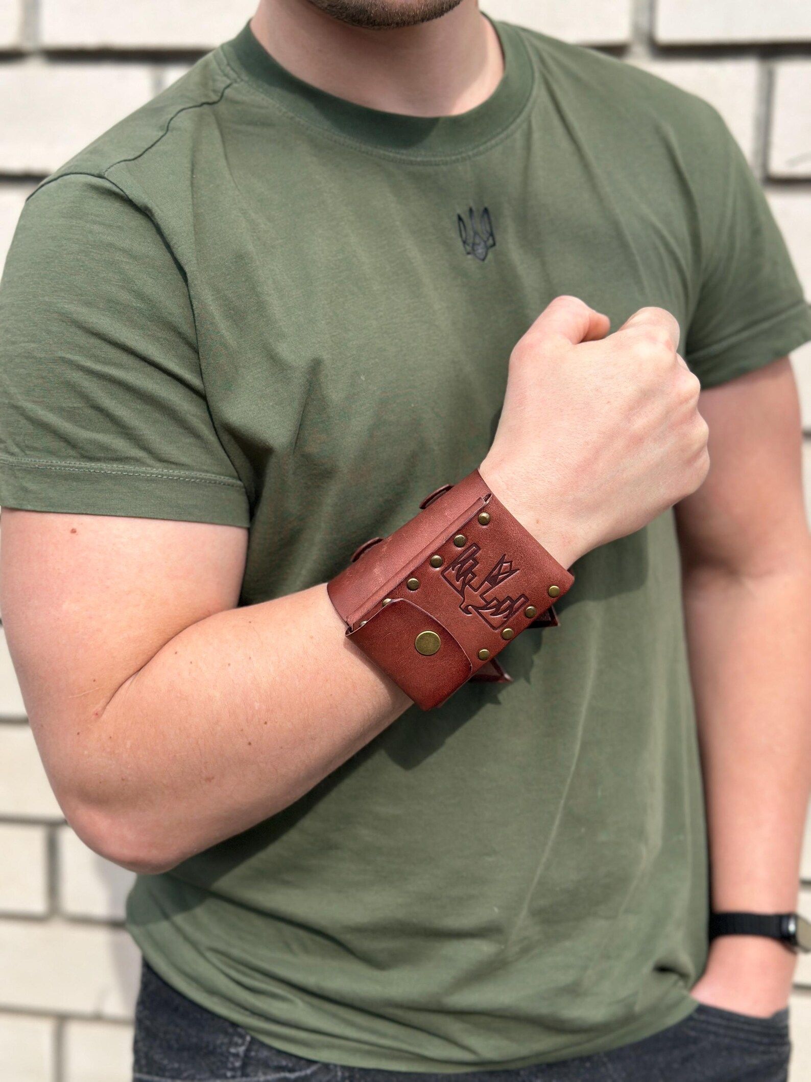 Leder-Handgelenk-Geldbörse mit RFID-Schutz, Lederarmband mit Kartenhalter