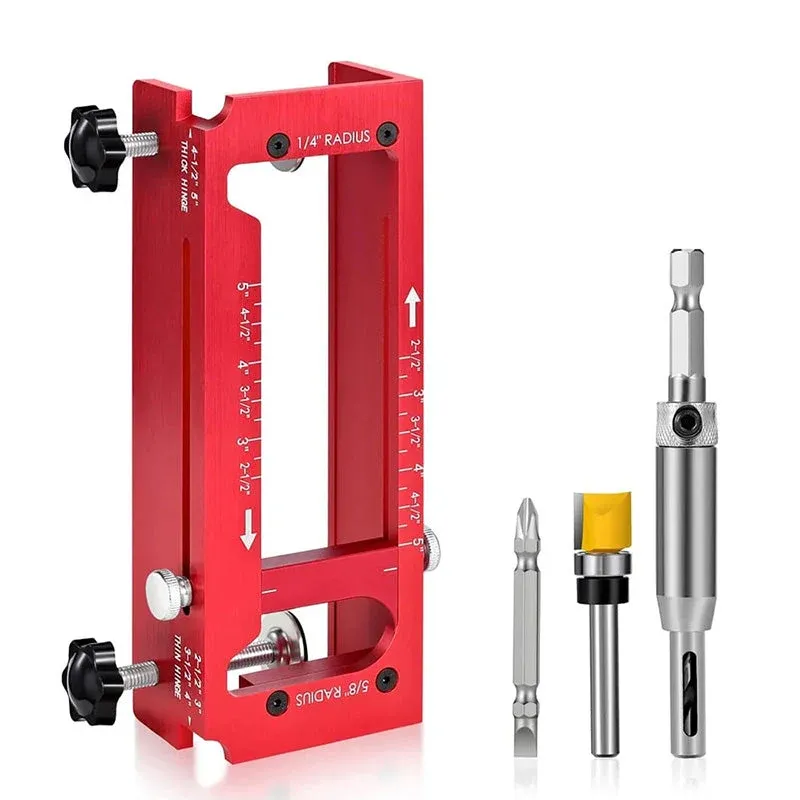 🚪Adjustable jig for fitting door hinges — Woodworking tool for mounting cabinet and door hinges