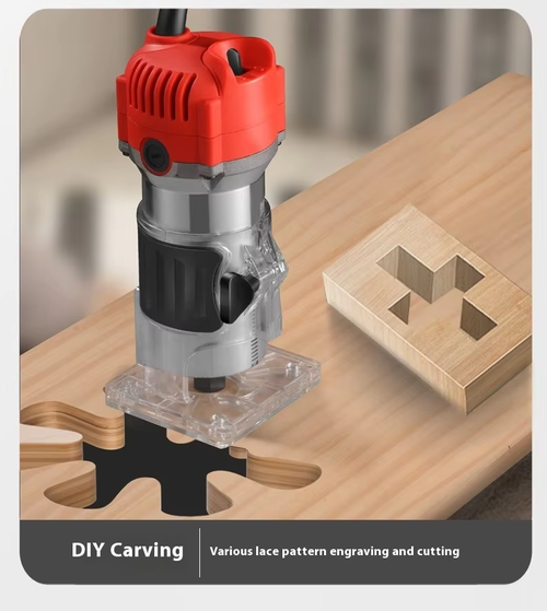 Electric wood trimmer, slot cutter, and engraving machine