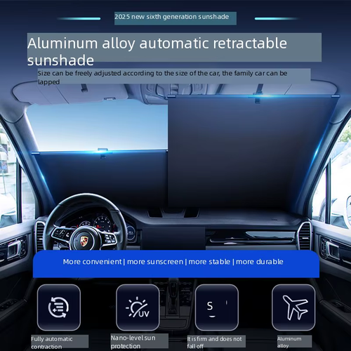 🌞2026 NEW🔥Retractable car windshield sunshade roller