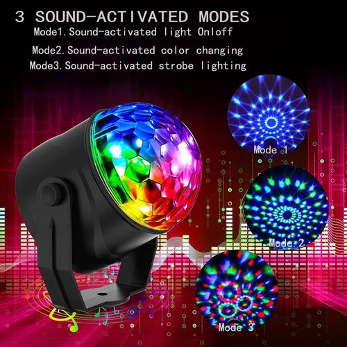 🔥Rotating LED disco ball – RGB strobe effect, ultra-low power consumption (1W)!