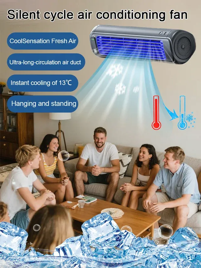 Small air conditioner with hanging screen