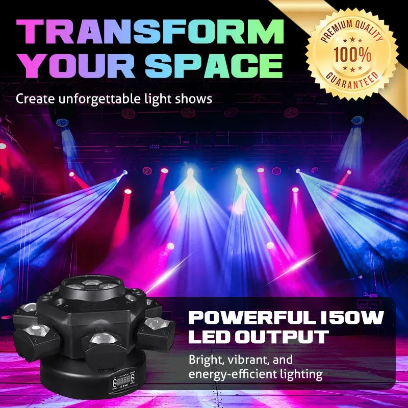 Features remote control and voice-activated rotation, ideal for home KTV stage lighting.