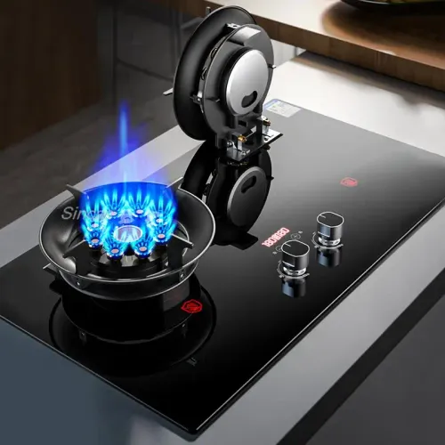 🔥Hot Sale🔥 Flip-top timer energy-saving gas cooker double-burner home use