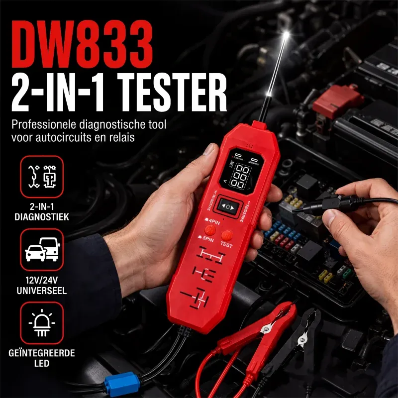 🔌 2-in-1 Tester for automotive circuits and relays – with digital display ✨