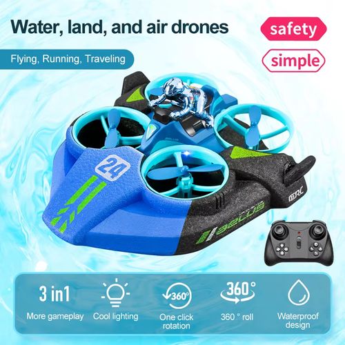 Children's Toy Land, Sea & Air 3-in-1 Flying Car Quadcopter Helicopter Model