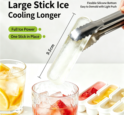 Silicone Ice Cube Tray — Food-Grade Flexible Mold for Ice, Popsicles & Chocolate