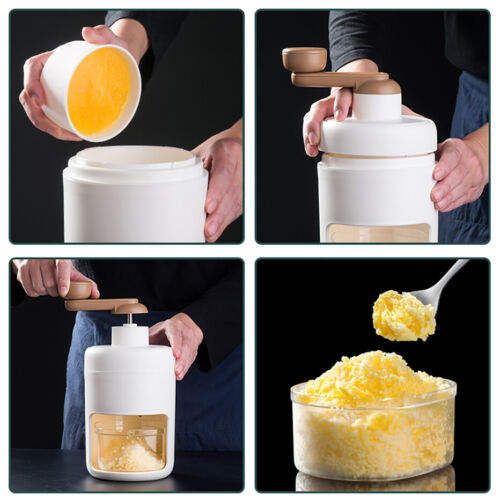 Manual Ice Shaver Machine Hand Crank Snow Cone Maker for Home & StreetVending - No Power Needed, 2 Ice Moulds,Stainless Blade, 26.5cm Portable