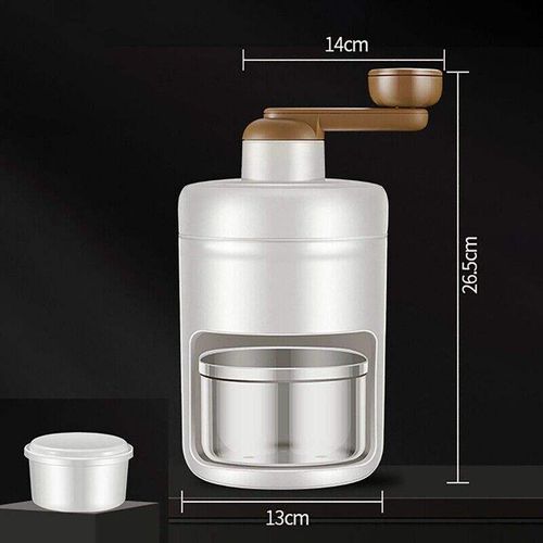 Manual Ice Shaver Machine Hand Crank Snow Cone Maker for Home & StreetVending - No Power Needed, 2 Ice Moulds,Stainless Blade, 26.5cm Portable