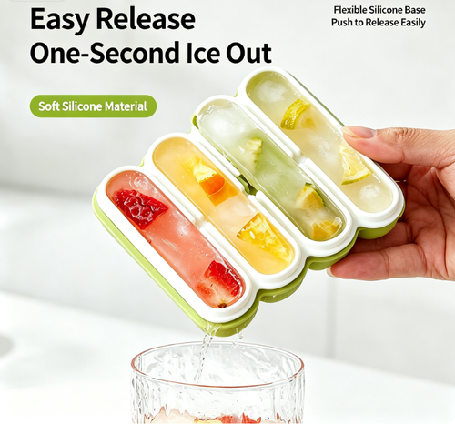 Silicone Ice Cube Tray — Food-Grade Flexible Mold for Ice, Popsicles & Chocolate