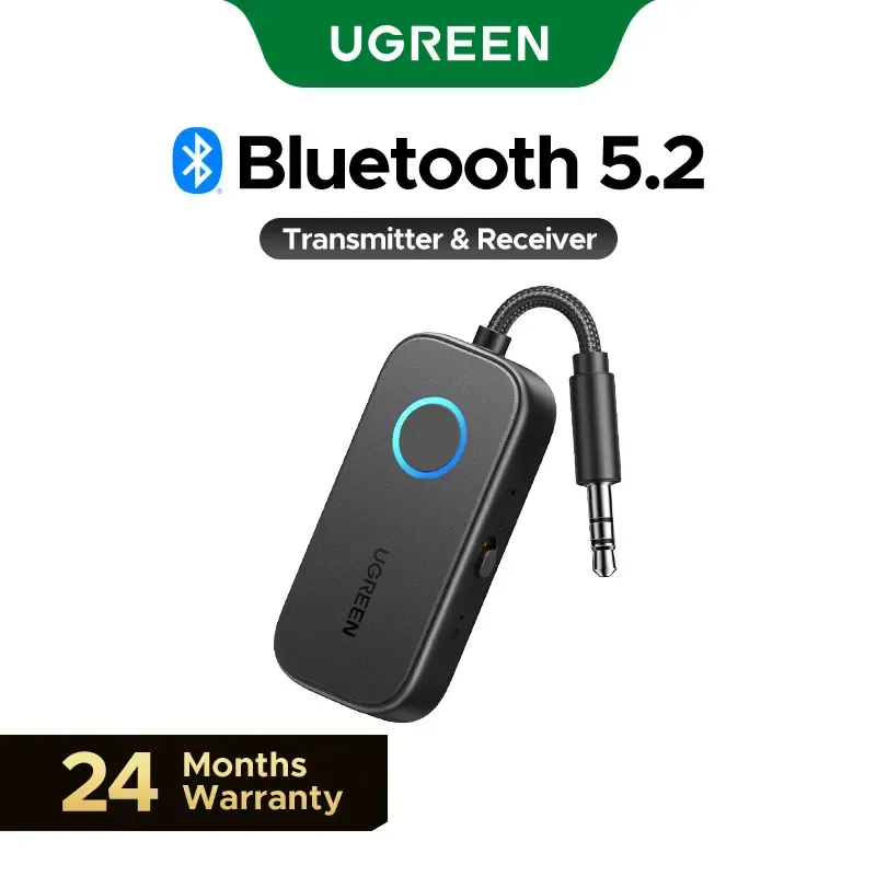 Bluetooth 5.2 3.5mm Audio Transmitter Receiver Adapter for Airpods or Headphones, for Flight, TV, Car Stereo, MP3 Headset Microphone-phones, for Flight, TV, Car Stereo, MP3