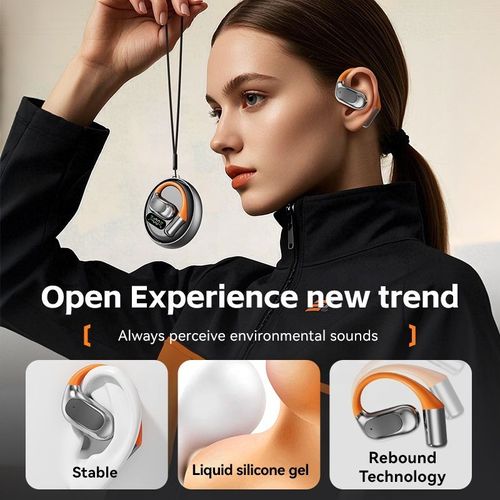 True wireless earbuds M113 ear clip bone conduction earbuds digital display noise-canceling ear hooks AI translator earbuds