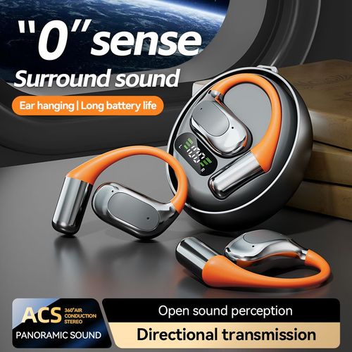 True wireless earbuds M113 ear clip bone conduction earbuds digital display noise-canceling ear hooks AI translator earbuds