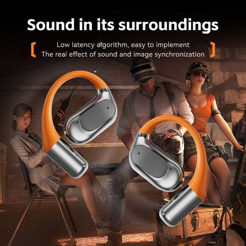 True wireless earbuds M113 ear clip bone conduction earbuds digital display noise-canceling ear hooks AI translator earbuds