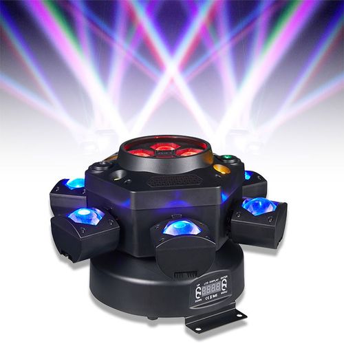 6 Arm Bee Eye DJ LED Strobe Disco Stage Light 150W RGBW Laser Party Light Wedding Theme Park Remote Control Beam Moving Head