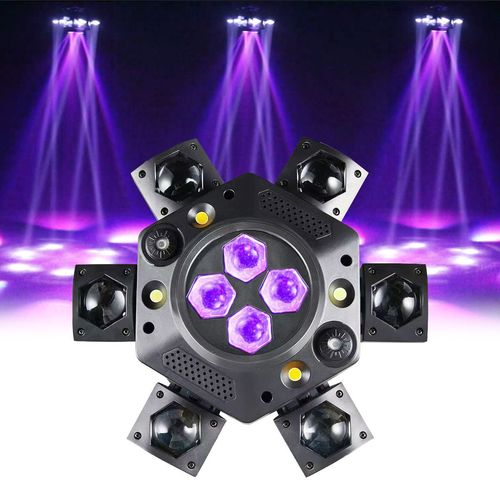 6 Arm Bee Eye DJ LED Strobe Disco Stage Light 150W RGBW Laser Party Light Wedding Theme Park Remote Control Beam Moving Head