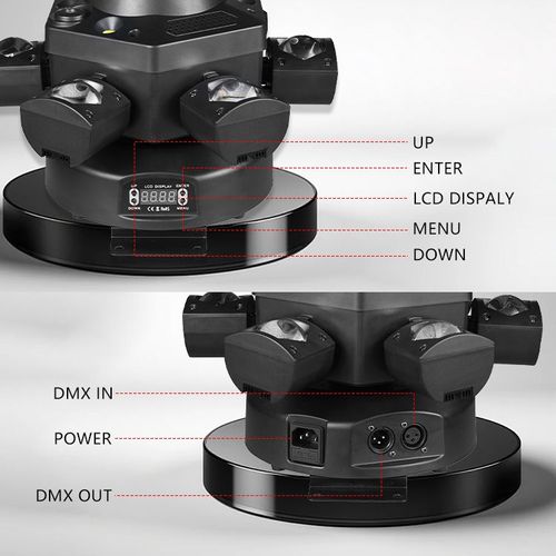 6 Arm Bee Eye DJ LED Strobe Disco Stage Light 150W RGBW Laser Party Light Wedding Theme Park Remote Control Beam Moving Head