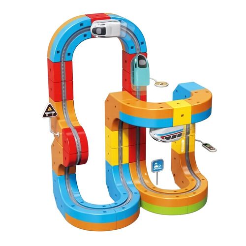 Magic magnetic building block track magnetic changeable roller coaster anti-gravity electric track small train assembly toy set