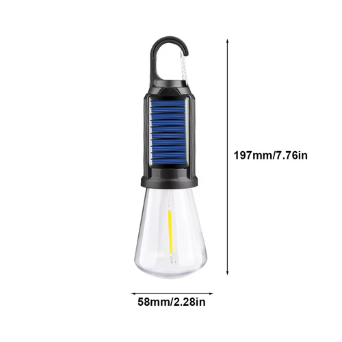 Solar Light Emitting Diode Camping Light with USB Charging White ABS Body Waterproof Outdoor Tent Light for Barbecue and Camping