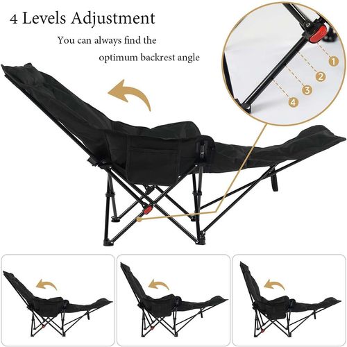 Chaise Lounge Outdoor Folding Chair Camping Chair Portable Moon Chair Adjustable Office Siesta Beach Chair Fishing Stool