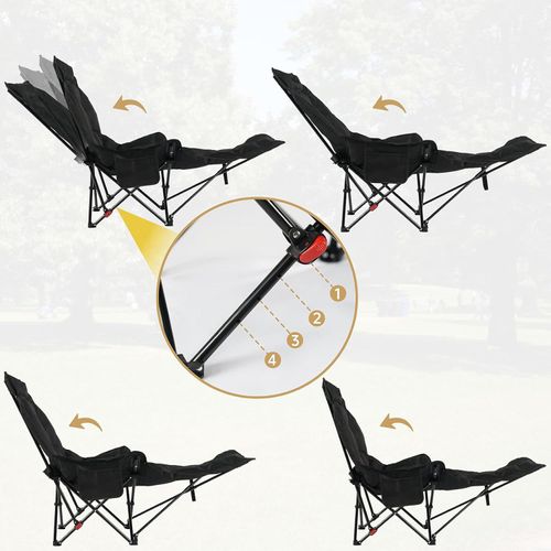Chaise Lounge Outdoor Folding Chair Camping Chair Portable Moon Chair Adjustable Office Siesta Beach Chair Fishing Stool