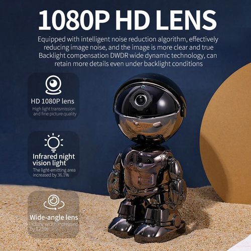 High-quality cute robot security CCTV camera 1080P intelligent IP motion tracking robot WiFi network camera