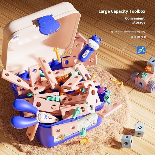 DIY Montessori Educational Toys for Children: Hippo Tool Assembly Set with Electric Drill Early Learning Building Kit