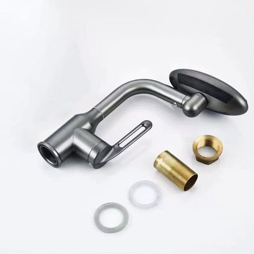 Hot sale matte gray bathroom faucet rain waterfall basin faucet deck hidden hot and cold mixer sink faucet