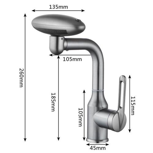 Hot sale matte gray bathroom faucet rain waterfall basin faucet deck hidden hot and cold mixer sink faucet