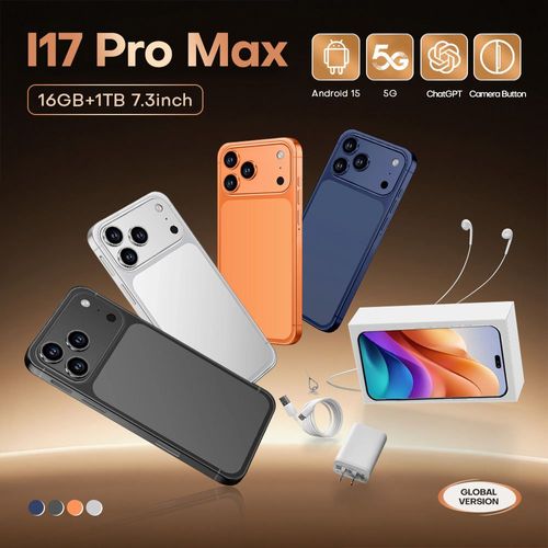 2026 New Arrival Original I17 Pro Max 4G Smartphone 16+1TB Android 15 120Hz 7.3 Display 108MP Rear Camera Deca Core 5G Phone