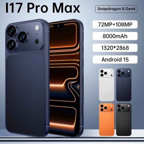 2026 New Arrival Original I17 Pro Max 4G Smartphone 16+1TB Android 15 120Hz 7.3 Display 108MP Rear Camera Deca Core 5G Phone