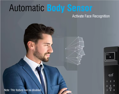 3D facial recognition digital smart biometric fingerprint door lock aluminum-wood door application WiFi home security fingerprint lock