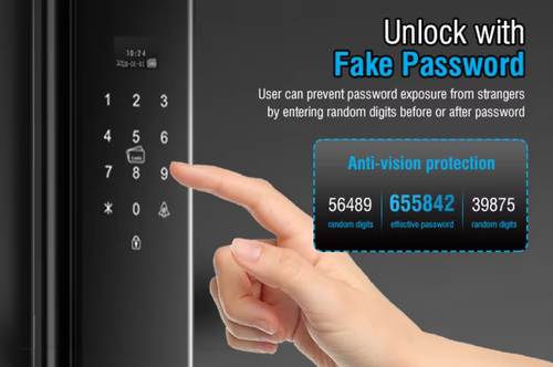 3D facial recognition digital smart biometric fingerprint door lock aluminum-wood door application WiFi home security fingerprint lock