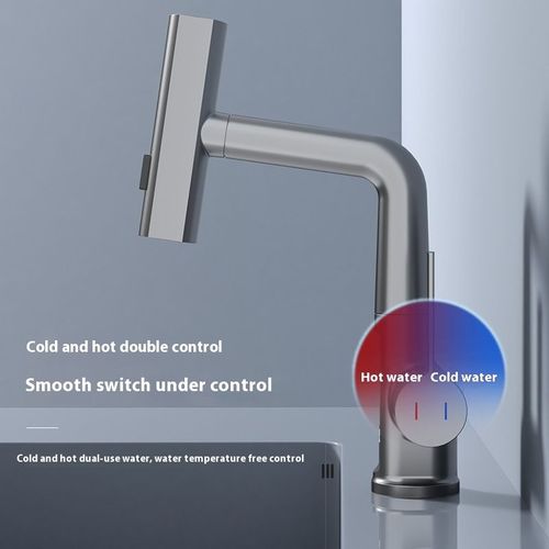 Popular digital display basin faucet hot and cold water bathroom household all-copper lift pull basin faucet