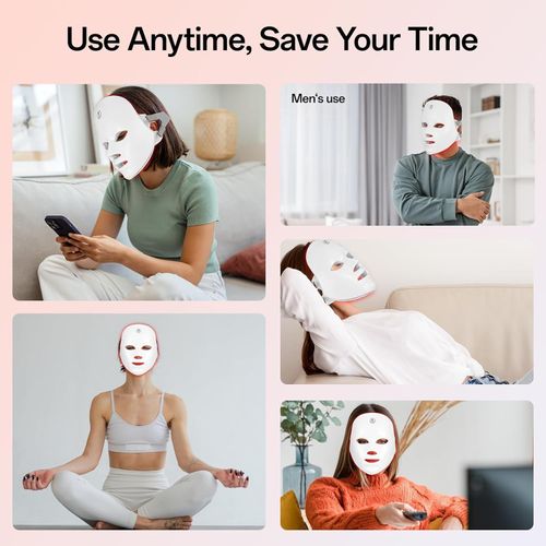 Wireless 7-Color LED Photon Therapy Skincare Device for Anti-Aging, Skin Rejuvenation, Wrinkle Reduction, and Facial Masks
