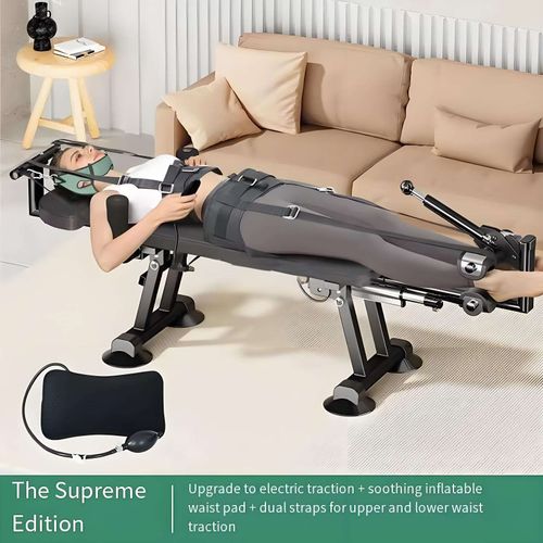 Electric Traction and Stretching Device: Inclined Flat-Leg Training Bench — Orthopedic Traction Bed for Cervical and Lumbar Spine Decompression and Relaxation