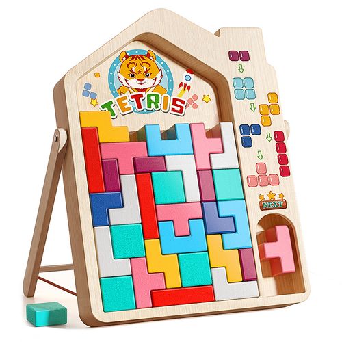 3D Russian Building Blocks Thinking Training Tangram Puzzle Toy Wooden Puzzle