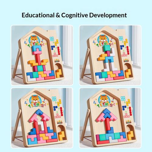 3D Russian Building Blocks Thinking Training Tangram Puzzle Toy Wooden Puzzle