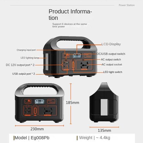 Portable 150W Power Station with Lithium-Ion Battery and Solar Panel, 220V Plug for Outdoor Wireless Charging