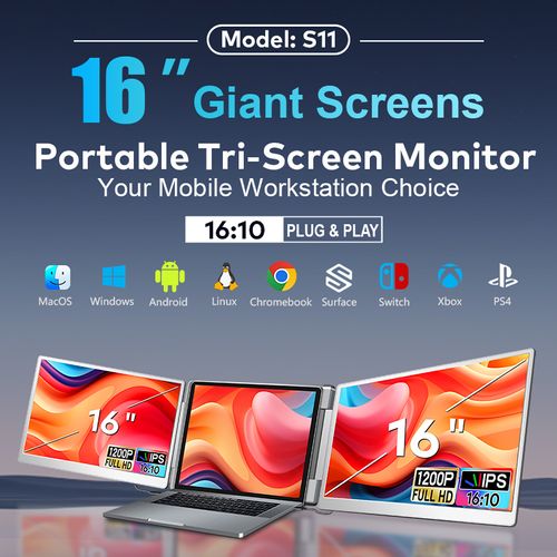 Hot-selling Portable Laptop Monitor 16-inch Dual-Screen Display