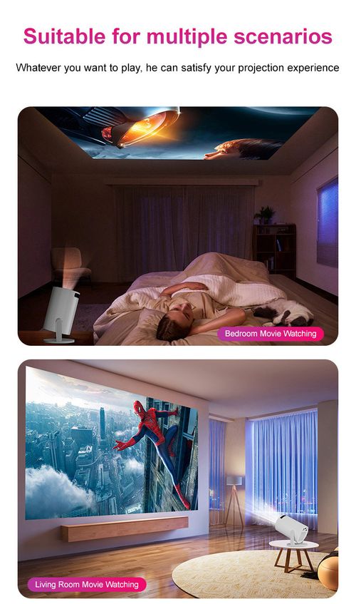 Mobile Wireless Screen Mirroring HD 1080P Home Theater Projector