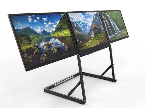 Portable 3-fold laptop screen