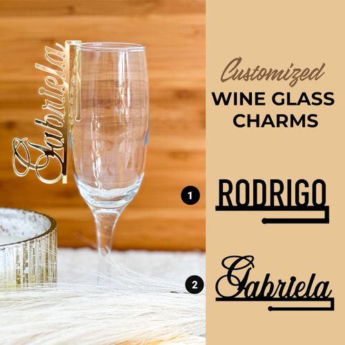 Personalized Nametag Charms - Customized Wine Glass Charms