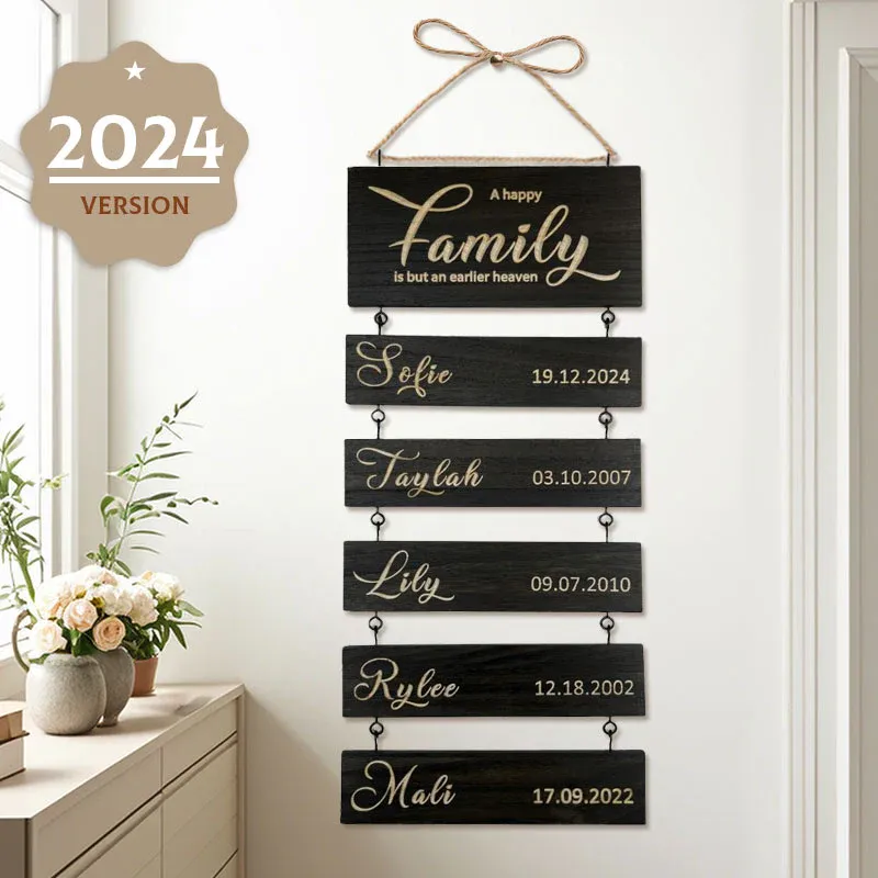 Personalized Grandkids Hanging Sign | 2024 Version Engraved Design