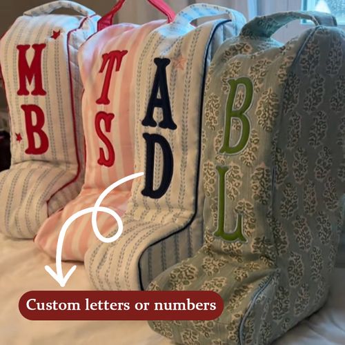 👢 Custom Letter Embroidered Boot Bag ✨